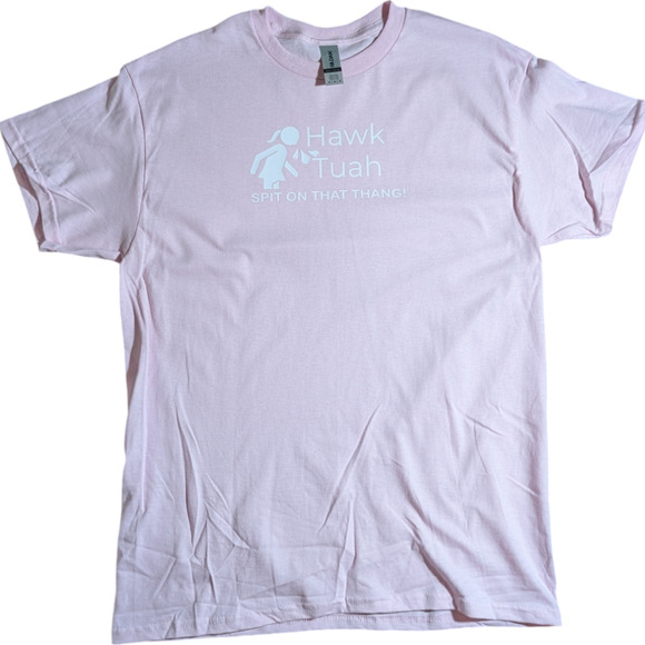 Hawk Tuah Spit On That Thang - Meme  - Light Pink Graphic Tee - Size M - NWOT - Picture 1 of 7